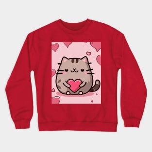 Pu-sheen Valentine cat Crewneck Sweatshirt